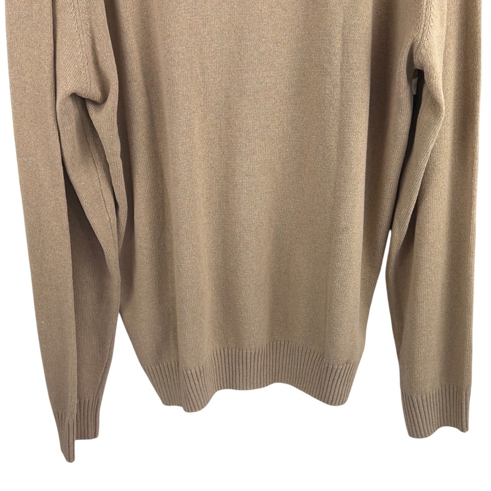 US Polo Assn Mens Camel Heather Striped Quarter Zip Sweater XXL BRUF5S5507 NEW - Picture 8 of 12